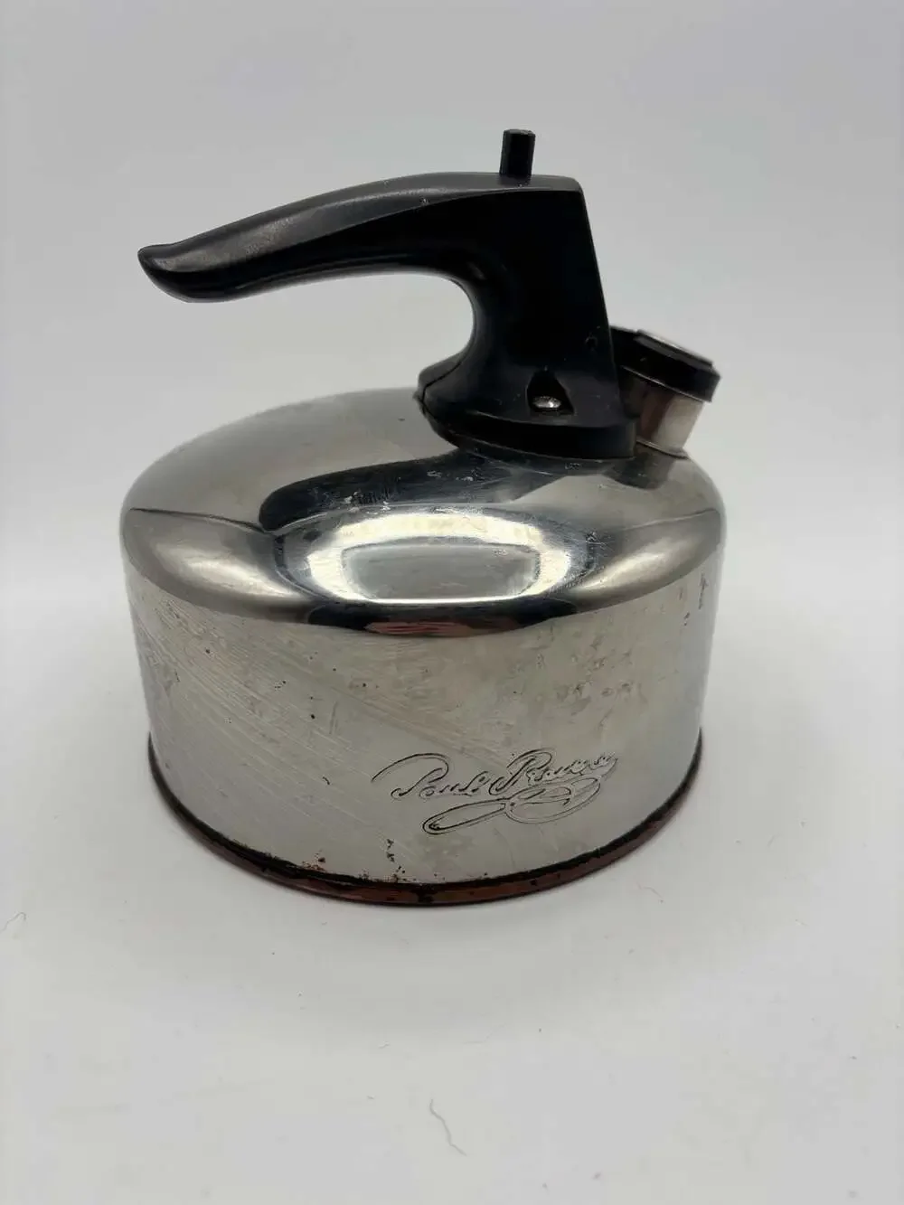 Vintage Paul Revere Ware 1801 Copper Bottom 1 Qt. Whistling Tea Kettle